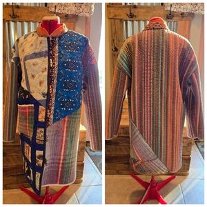 Upcycled Quilt Blanket Coat Patch/Blanket M-L Handmade Dont Throw It Out